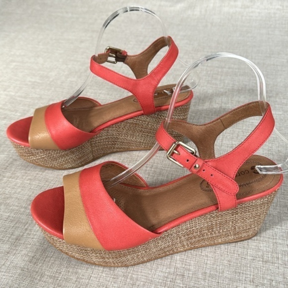 Corso Como leather platform wedge ankle trap summer beachy size 10